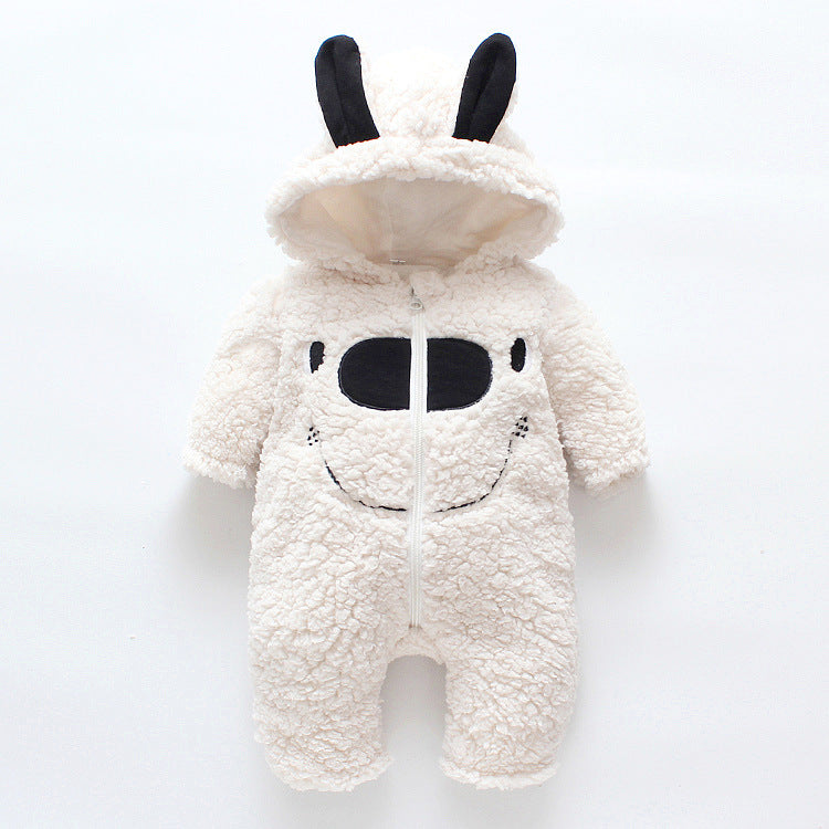 Baby Thickened Bear Hooded Romper