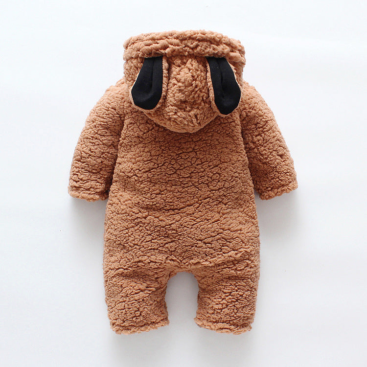 Baby Thickened Bear Hooded Romper
