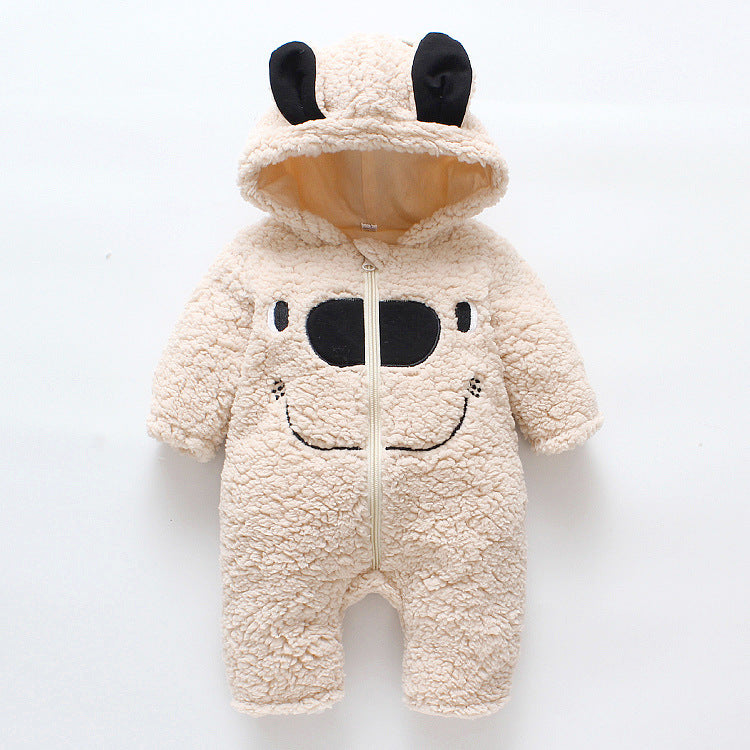 Baby Thickened Bear Hooded Romper
