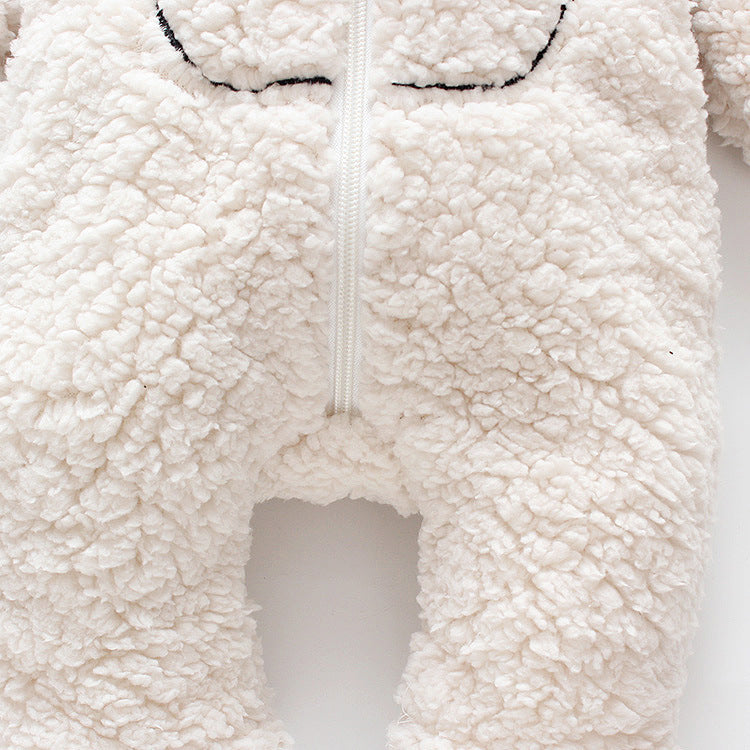 Baby Thickened Bear Hooded Romper